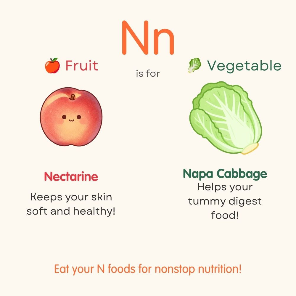 Tiny Tummies A to Z: Fruits & Veggies — Printable PDF (Instant Download)