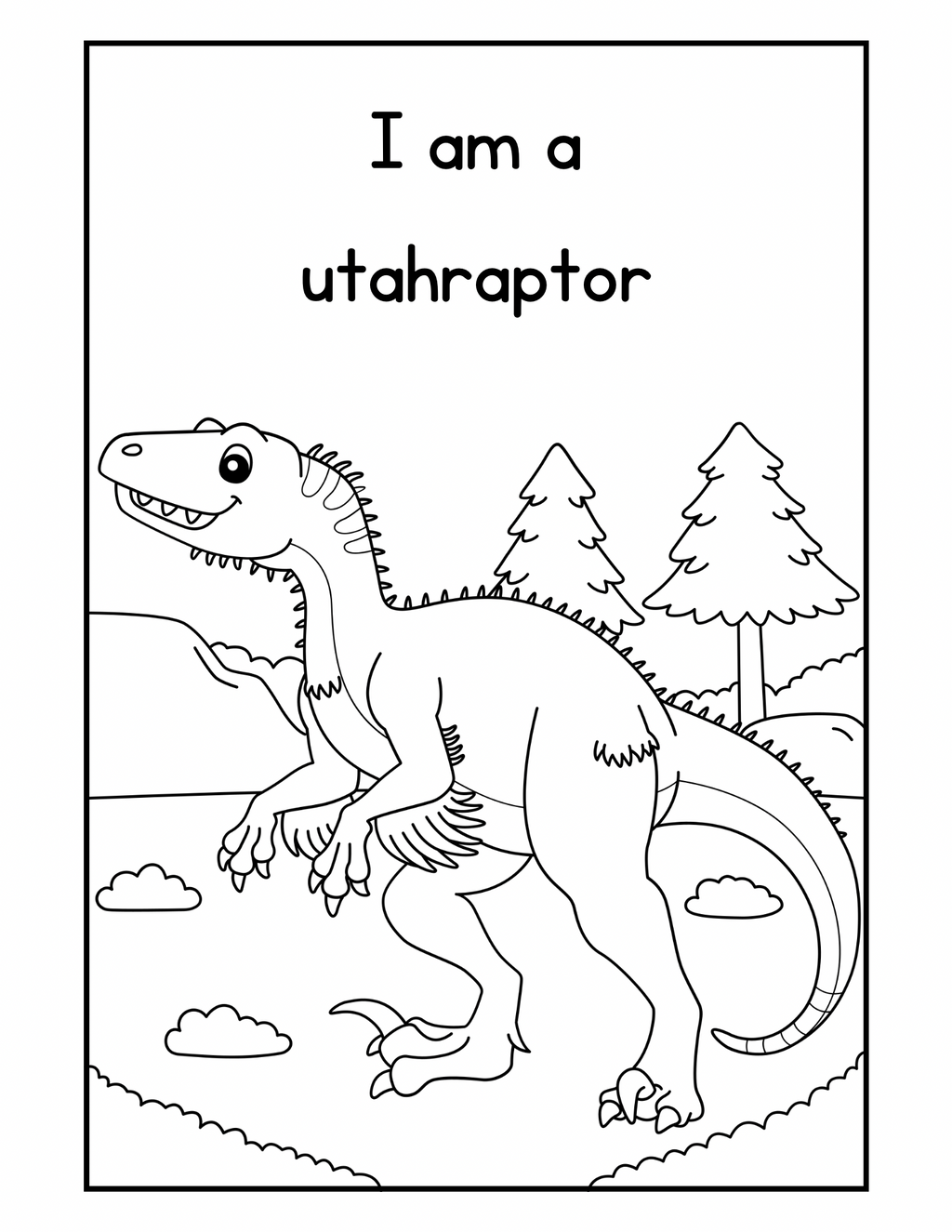 Dinosaur Coloring Book – Printable PDF (Instant Download)