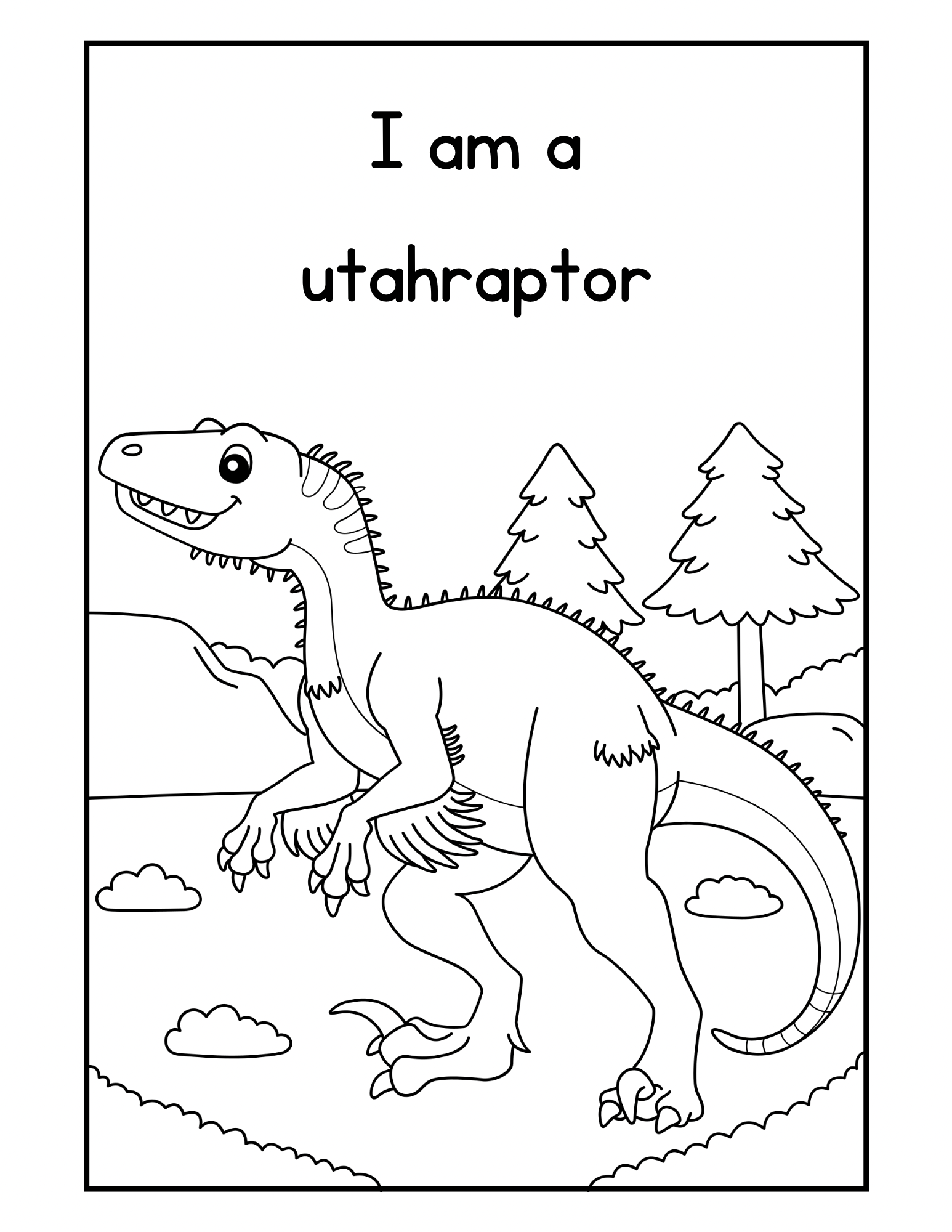 Dinosaur Coloring Book – Printable PDF (Instant Download)