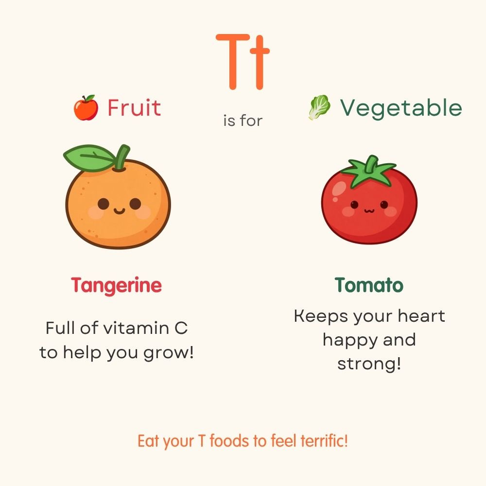 Tiny Tummies A to Z: Fruits & Veggies — Printable PDF (Instant Download)